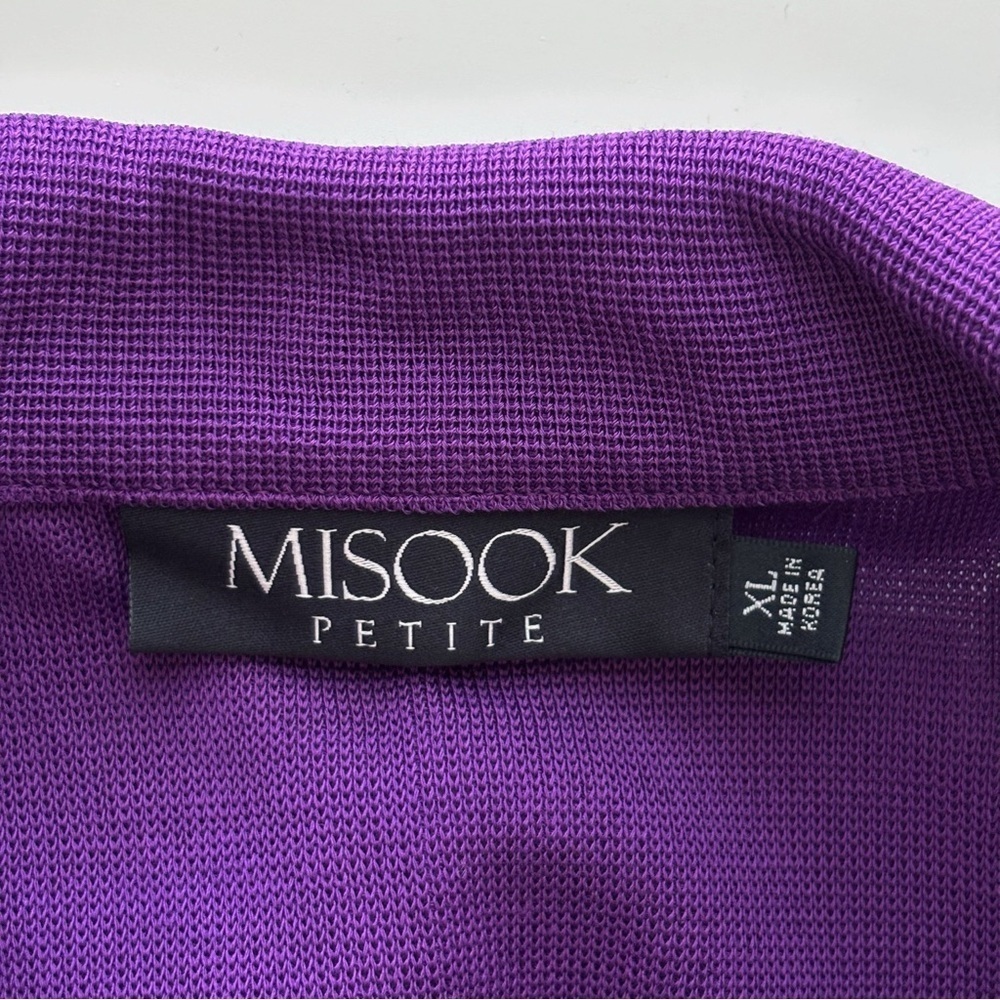 Misook Purple Pintuck Angelique Knit Jacket PXL Petite Luxury Workwear - Picture 6 of 8